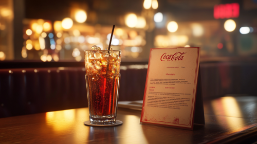 High-quality photo of Coca Cola menu card.
