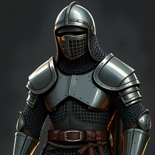 Illustration of chain mail armor for protection.