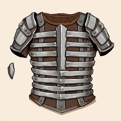 Illustration of metal strips on cloth for protection.