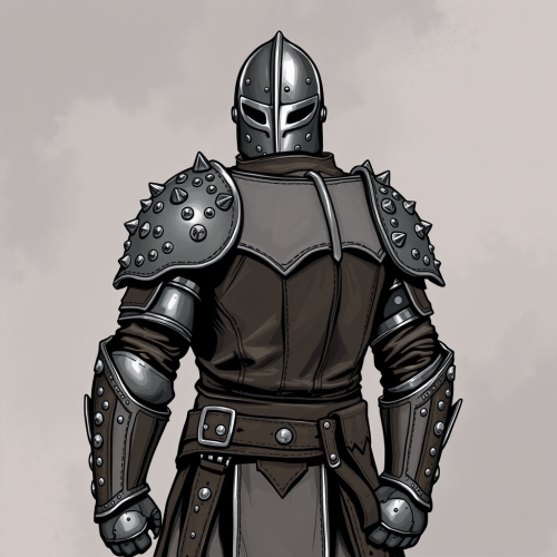 Illustration of studded leather armor in quick style.
