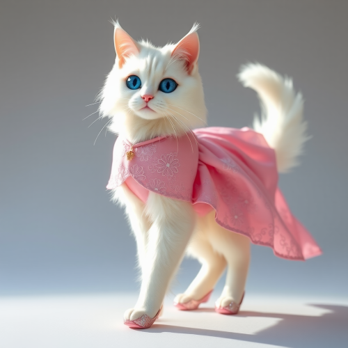 Image: An elegant, anthropomorphic Persian cat named Mia.