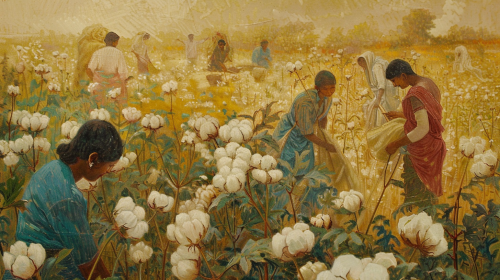 Indian Cotton Field: Modern Mona Lisa Renaissance Portrait Indian Cotton Field: Modern Mona Lisa Renaissance Portrait