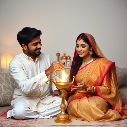 Indian Couple Summons Dream Villa from Magic Lamp
