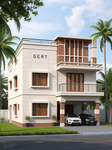 Indian Style Ground Floor Elevation and Plan