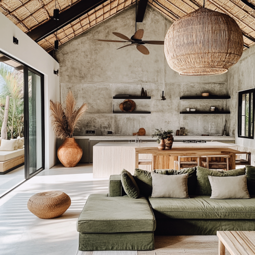 Inside a big villa with open living space