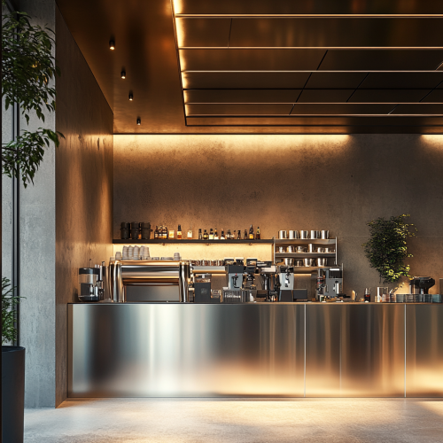 Inside a hotel staff area with industrial equipment