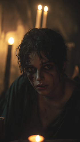 Intriguing historical drama: Heliogabalus in dimly-lit tavern. Intriguing historical drama: Heliogabalus in dimly-lit tavern.