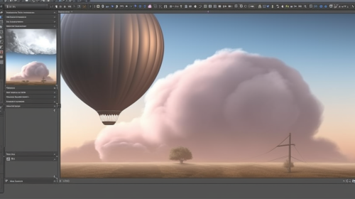 Isolated cloud with soft edges in transparent sky.