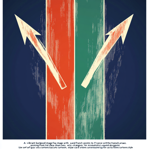 Italian and French flags with arrows showing direction.