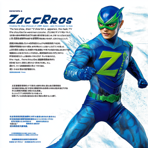 Japanese superhero 'ZACROS' in dynamic blue costume. Japanese superhero 'ZACROS' in dynamic blue costume.