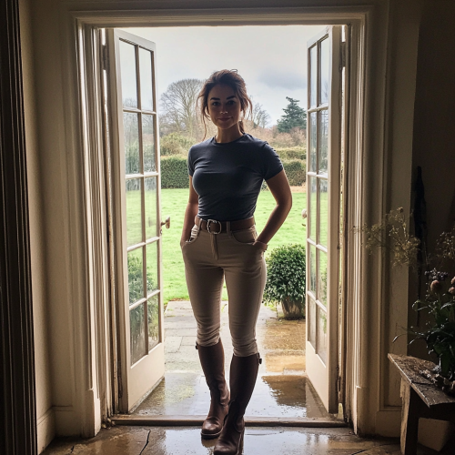 Jenna Coleman on Rainy Day in England