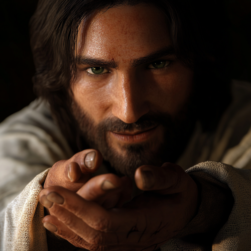 Jesus' loving embrace in 3D model