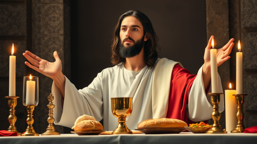 Jesus Celebrating Holy Qurbana Alone