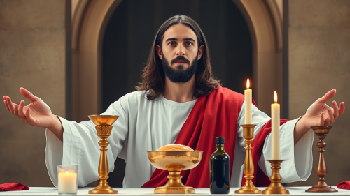 Jesus Celebrating Holy Qurbana Alone