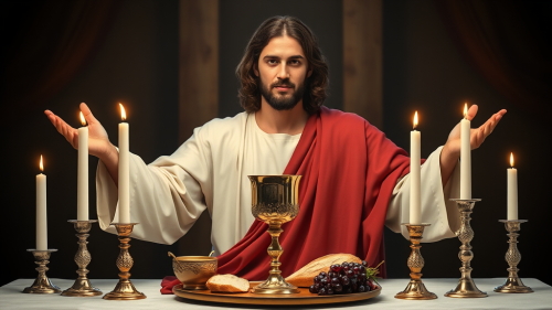 Jesus Celebrating Holy Qurbana Alone