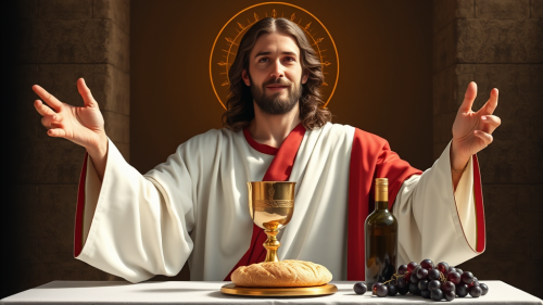 Jesus Christ Celebrating Holy Qurbana Alone