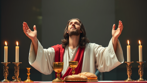 Jesus Christ Celebrating Holy Qurbana Alone