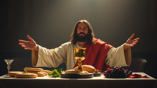 Jesus Christ Celebrating Holy Qurbana Alone