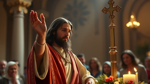 Jesus Christ Conducting the Holy Mass