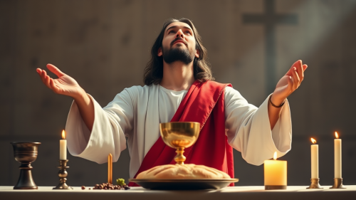 Jesus Conducting Holy Qurbana with Divine Grace Jesus Conducting Holy Qurbana with Divine Grace