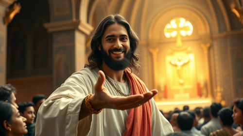 Jesus in Chapel with Kerala Crowd Showing Love