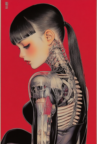 Junji Ito's Cyborg Female Manga Character in Latex