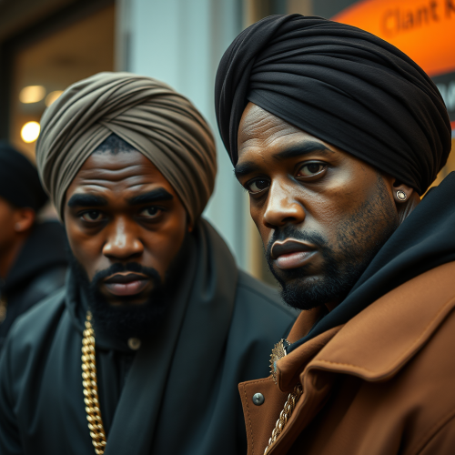 Kanye West and Jay Z with Turkish Turbans