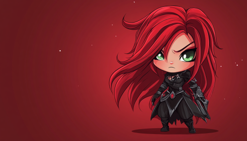 Katarina da League of Legends nell'aspetto chibi