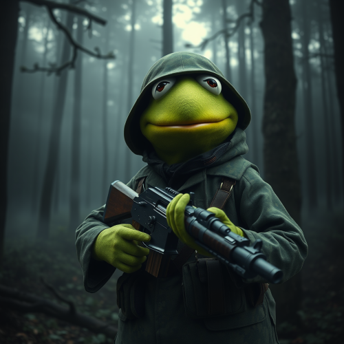 Kermit the Frog in WWII German Camouflage