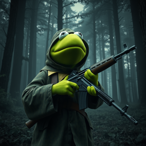 Kermit the Frog in WWII German Camouflage