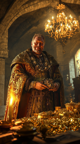 King Philip IV Luxuriates in Royal Wealth, 14th century