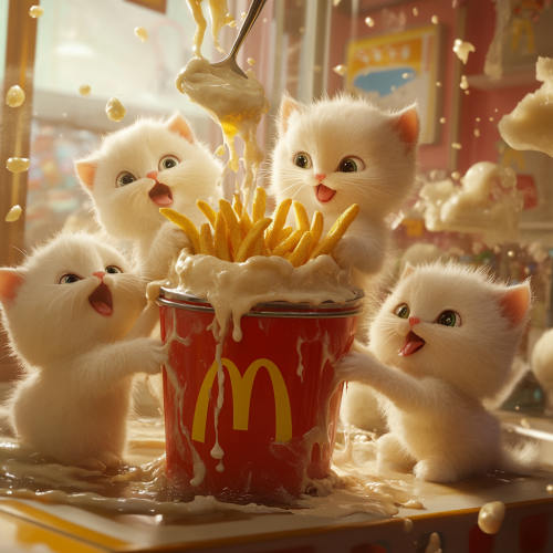 Kittens Causing Chaos in Ice Cream Parlor