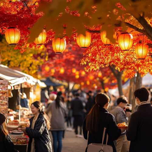 Korean Artist Showcases Vibrant Autumn Festival Scene