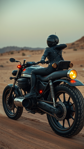 Lady Riding Fantasy Machine Car in Black Desert