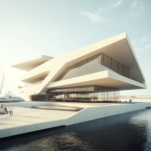 Large geometric sailing club with open spaces for socializing. Large geometric sailing club with open spaces for socializing.