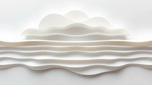 Layers of Thin Facade Shape Clouds in White