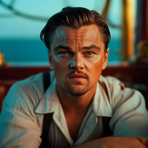 Leo DiCaprio in Titantic in 1950s Panavision movie