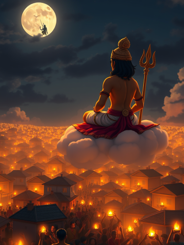 Lord Murugan and Shiva Watching Karthigai Festival