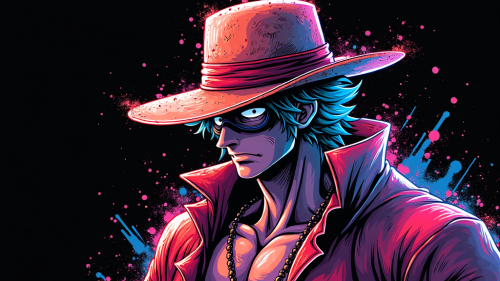 Luffy's Neon Gear 5 on Black Background Luffy's Neon Gear 5 on Black Background