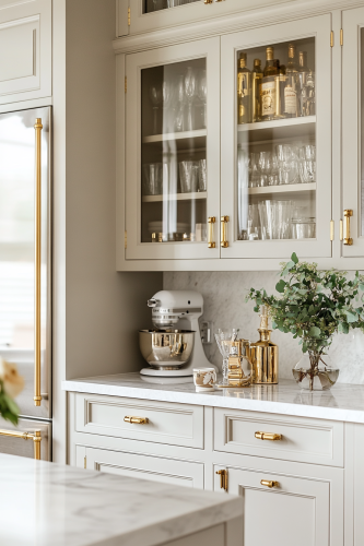 Luxe Gold Accent Kitchen with Opulent Touches. Luxe Gold Accent Kitchen with Opulent Touches.