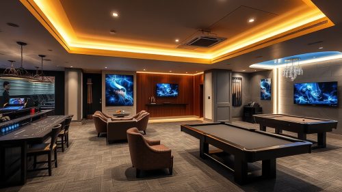 Luxurious Contemporary Basement with Multiple Amenities