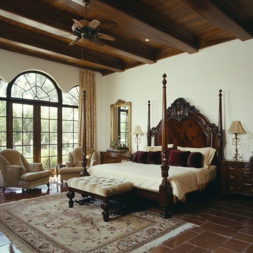 Luxurious Mediterranean-style bedroom with elegant details