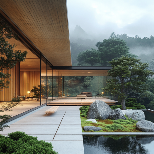 Luxurious Minimalist Japanese Mansion: Harmony of Nature and Architecture