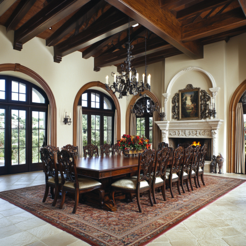 Luxurious Spanish dining room with rustic elegance