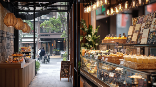 Luxurious eateries in Taiwan attract customers. Business district