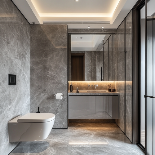 Luxury Style Chinese Tile Bathroom Wall Close-Up