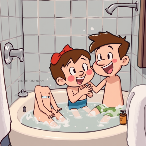 Mabel and Dipper take shower together