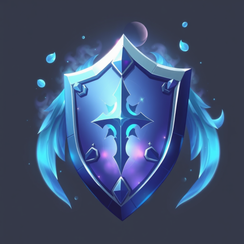 Magical shield in quick drawing style.