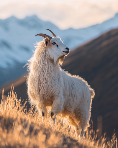 Majestic Goat in Detailed Close-Up