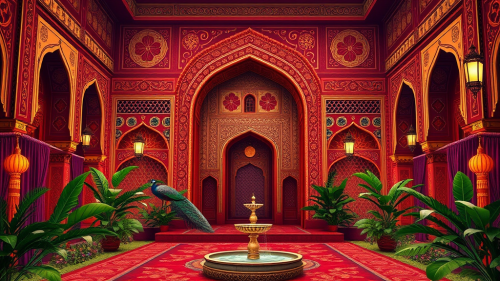 Majestic Mughal Architecture Inspired Vibrant Artwork